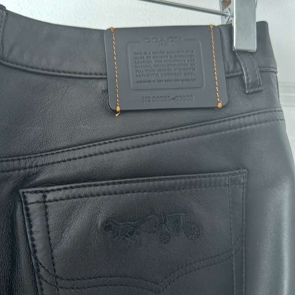 Coach Premium Leather Straight Leg Pants - Picture 3 of 4